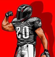 american football player with motorcycle helmet vector