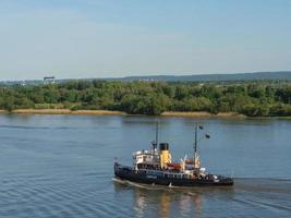 hamburg,germany,2022-the port of Hamburg and the river elbe photo