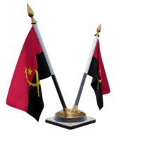 Angola 3d illustration Double V Desk Flag Stand png