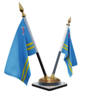 suporte de bandeira de mesa dupla v ilustração 3d de aruba png