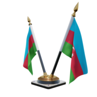 soporte de bandera de escritorio doble v de ilustración 3d de azerbaiyán png