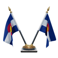 Colorado 3d illustratie dubbele v bureau vlag staan png