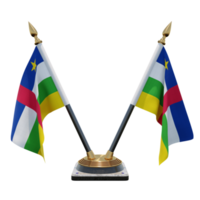 Central African Republic 3d illustration Double V Desk Flag Stand png