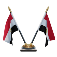 Egypte 3d illustratie dubbele v bureau vlag staan png