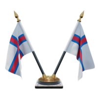 Faroe Islands 3d illustration Double V Desk Flag Stand png