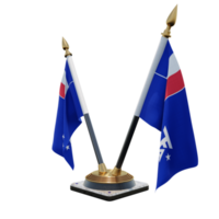 French Southern and Antarctic Lands 3d illustration Double V Desk Flag Stand png