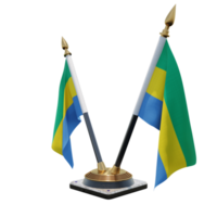 Gabon 3d illustrazione Doppio v scrivania bandiera In piedi png