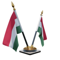 Hungary 3d illustration Double V Desk Flag Stand png