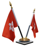 hong kong illustration 3d double v support de drapeau de bureau png