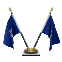 maine illustration 3d double v support de drapeau de bureau png