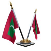 Maldiven 3d illustratie dubbele v bureau vlag staan png