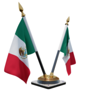 Mexico 3d illustration Double V Desk Flag Stand png