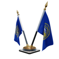 Nebraska 3d illustration Double V Desk Flag Stand png