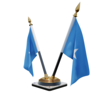 suporte de bandeira de mesa dupla v de ilustração 3d da somalia png