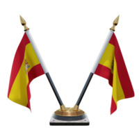 Spanien 3d illustration dubbel- v skrivbord flagga stå png