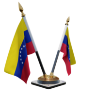 venezuela 3d ilustración doble v soporte de bandera de escritorio png