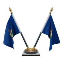 Vermont 3d illustratie dubbele v bureau vlag staan png