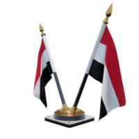 Yemen 3d illustration Double V Desk Flag Stand png