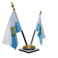 San Marino 3d illustration Double V Desk Flag Stand png