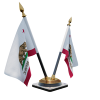 soporte de bandera de escritorio doble v de ilustración 3d de california png