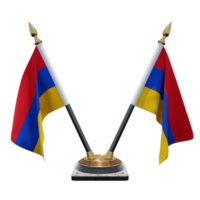 suporte de bandeira de mesa dupla v ilustração 3d da armênia png