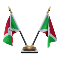 burundi ilustración 3d soporte de bandera de escritorio doble v png
