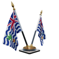 commissaire du territoire britannique de l'océan indien illustration 3d support de drapeau de bureau double v png