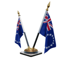 Cook Islands 3d illustration Double V Desk Flag Stand png