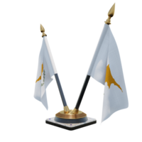 Cyprus 3d illustration Double V Desk Flag Stand png