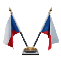 république tchèque illustration 3d double v support de drapeau de bureau png