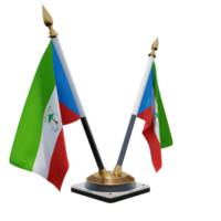 guiné equatorial ilustração 3d suporte de bandeira de mesa dupla v png