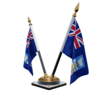 ilustração 3d das ilhas falkland suporte de bandeira de mesa dupla v png