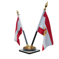 polynésie française illustration 3d double v support de drapeau de bureau
