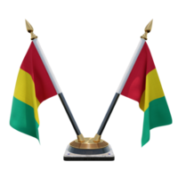 Guinea 3d illustratie dubbele v bureau vlag staan png