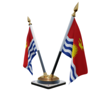 Kiribati 3d illustratie dubbele v bureau vlag staan png