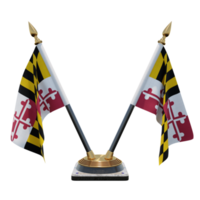 maryland ilustración 3d soporte de bandera de escritorio doble v png