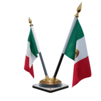 soporte de bandera de escritorio doble v de ilustración 3d de méxico png