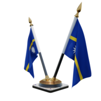 Nauru 3d illustration Double V Desk Flag Stand png