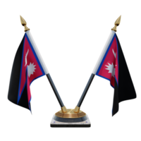 Nepal 3d illustration Double V Desk Flag Stand png
