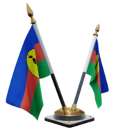 nova caledônia ilustração 3d suporte de bandeira de mesa dupla v png