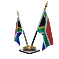 afrique du sud illustration 3d double v support de drapeau de bureau png