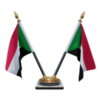 Soedan 3d illustratie dubbele v bureau vlag staan png
