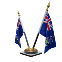 South Georgia und die South Sandwich Islands 3D-Darstellung Doppel-V-Tischflaggenständer png