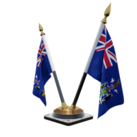 South Georgia and the South Sandwich Islands 3d illustration Double V Desk Flag Stand png