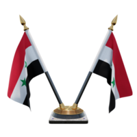 Syria 3d illustration Double V Desk Flag Stand png