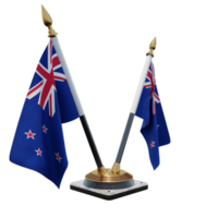 New Zealand 3d illustration Double V Desk Flag Stand png