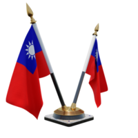 Taiwan Republic of China 3d illustration Double V Desk Flag Stand png