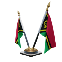 Vanuatu 3d illustration Double V Desk Flag Stand png