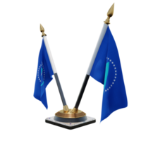 illustration 3d de la communauté du pacifique double v support de drapeau de bureau png