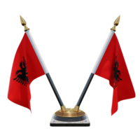 albanie illustration 3d double v support de drapeau de bureau png